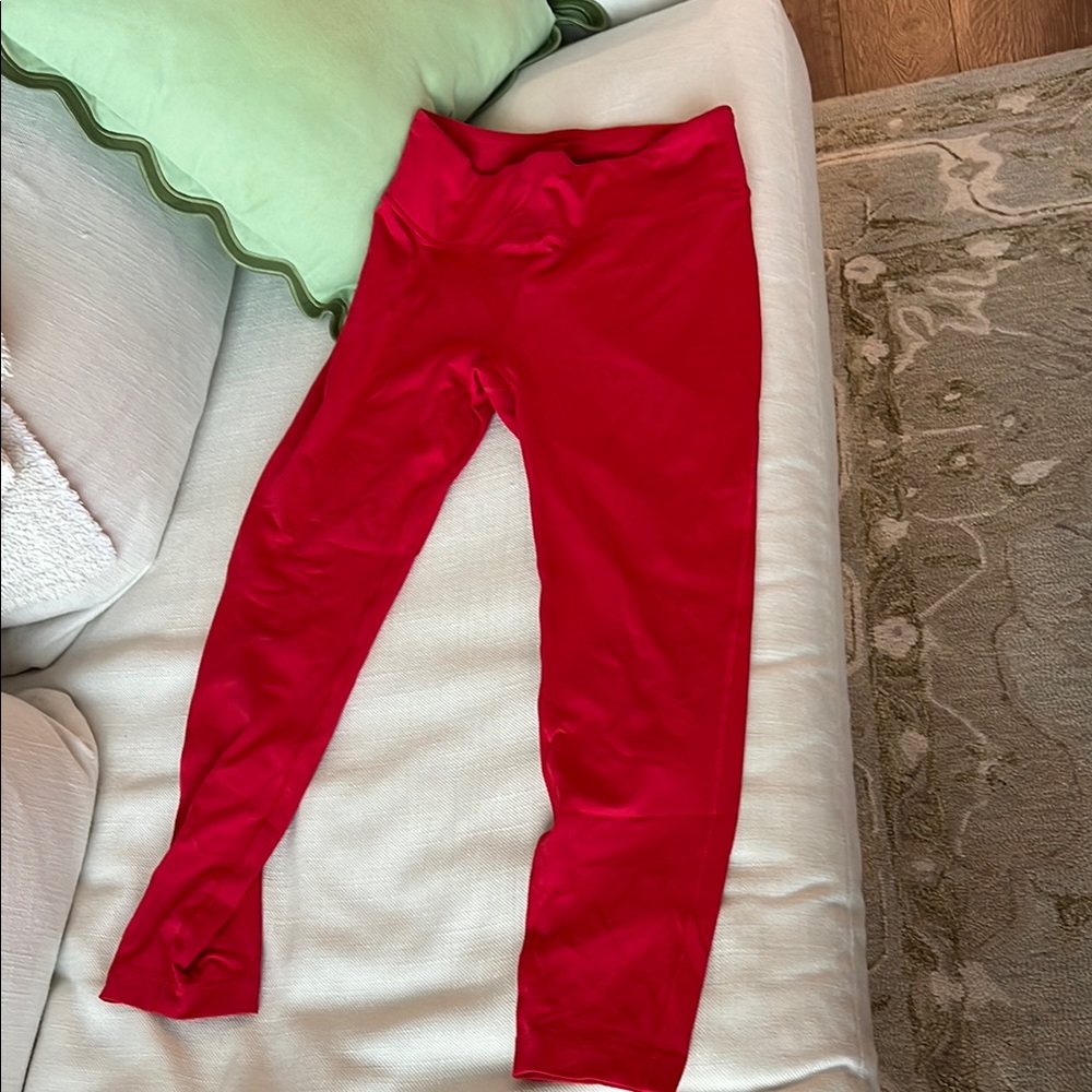 Outdoor Voices Red Leggings Slim Fit Full-Length